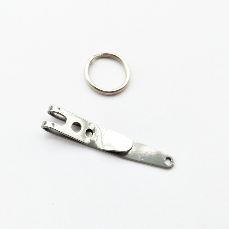 Outdoor Mini Pocket Clip flashlight clip small carabiner hook stainless steel portable pocket clip