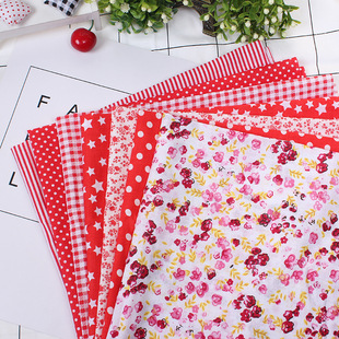 Red Department 7 Patchwork Group Cotton Small Floral Handmade diy Cotton Plain Cloth AliExpress Explosions