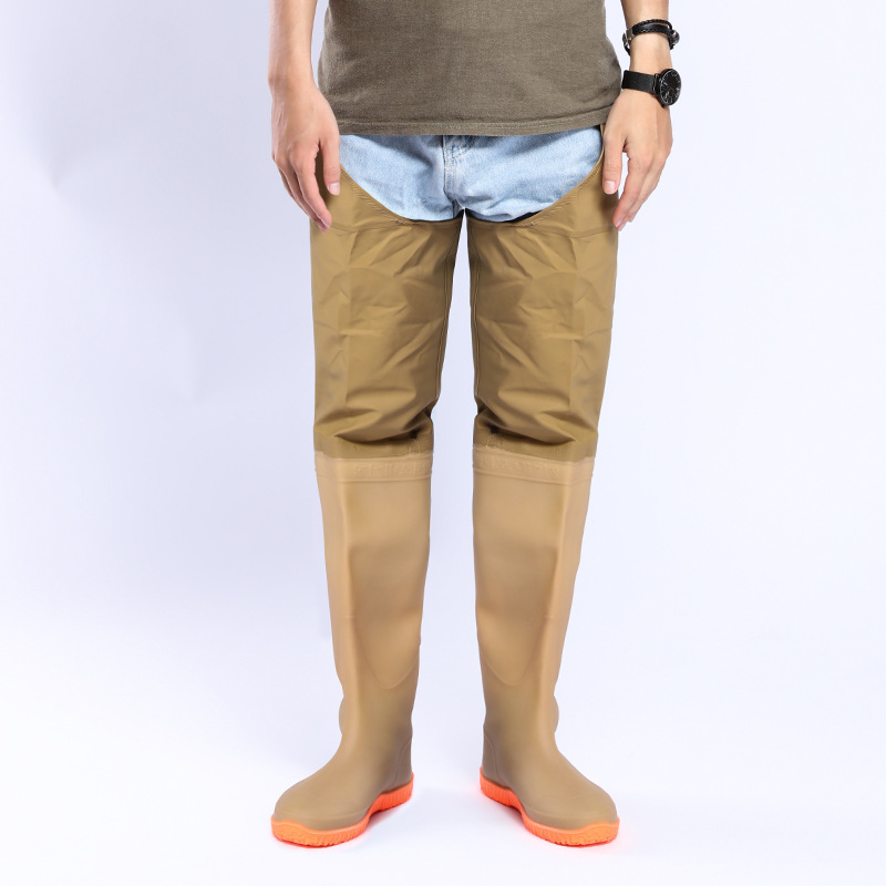 Factory direct Zengde Kenli transplanting boots knee flat heel PVC paddy field shoes paddy field agricultural water shoes men's transplanting shoes