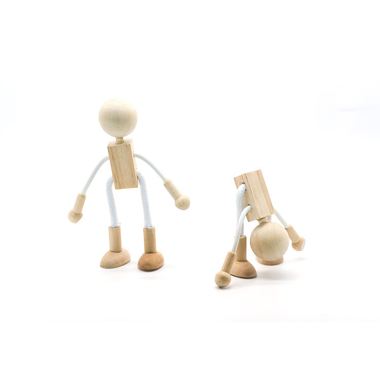 Wooden cartoon toy white embryo DIY hundred monsters cute creative wooden children's toddler toy factory direct decoration
