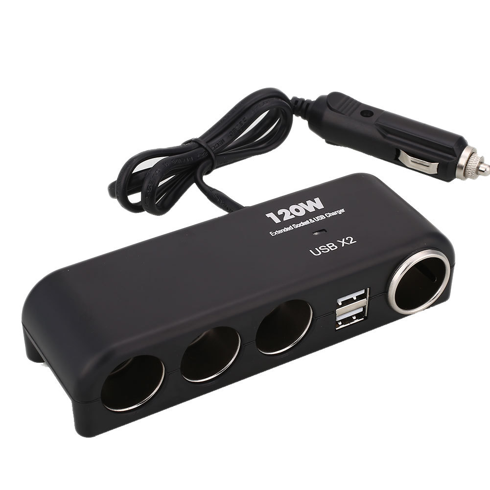 Hot Selling One to Four Car Power Supply Dual USB Car Charger One to Four Car Cigarette Lighter Power Distributor