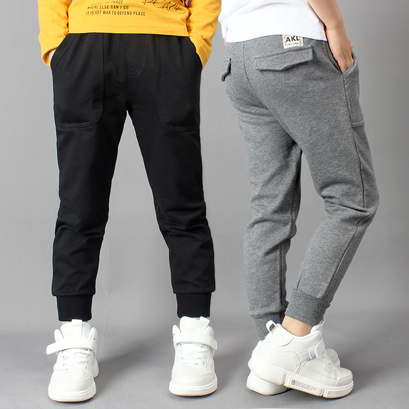 Spring and Autumn 2024 New Korean Style Boys' Sports Pants Large Children's Pure Cotton Casual Anti-mosquito Trousers Children's Pants