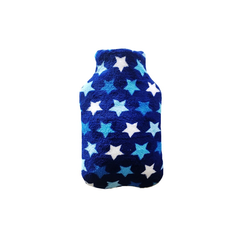 Foreign trade export 1000ml square hot water bag coral fleece cover medium cloth cover water-filled hot water bag flannel bag super soft