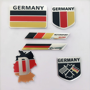 Wholesale British American German flag car stickers metal 3D aluminum alloy car stickers set three-dimensional car logo car stickers