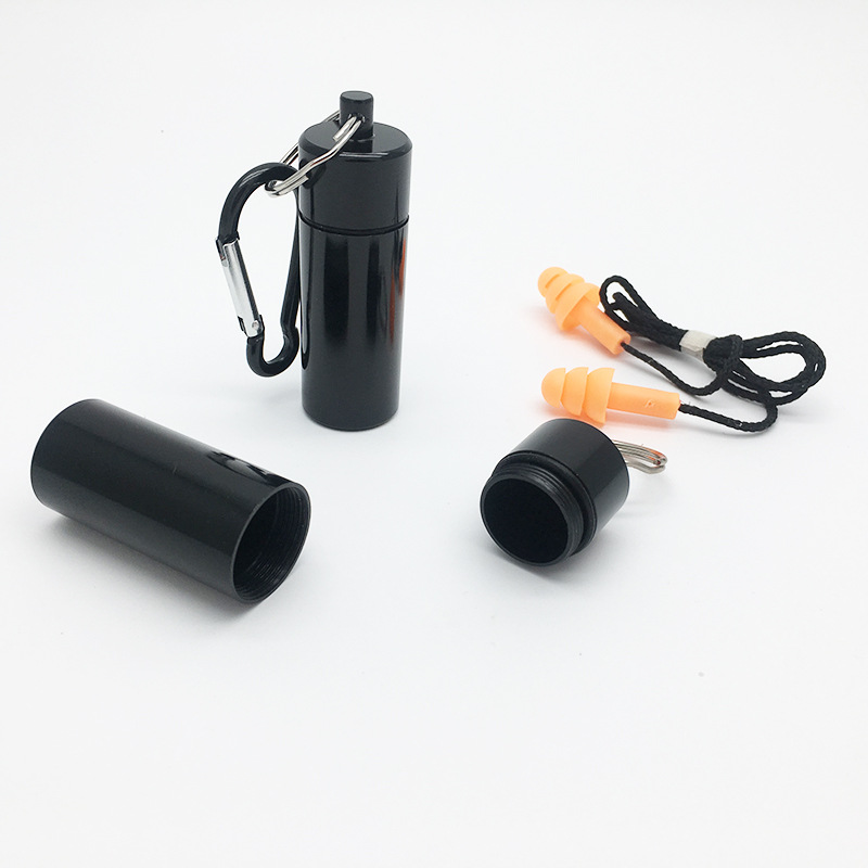 Amazon round aluminum alloy cartridge waterproof sealed metal earplugs aluminum cans small pill box aluminum bottle