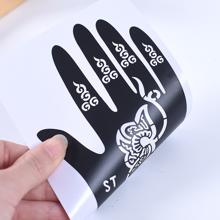 India Nepal Henna tattoo Palm template inkjet painted hollow large template hand template design