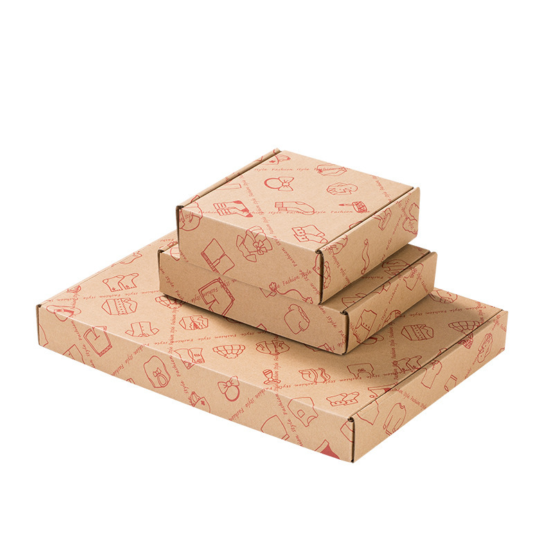 Three-layer hard corrugated bra flying machine box yellow cowhide express box E-Commerce packing box carton wholesale