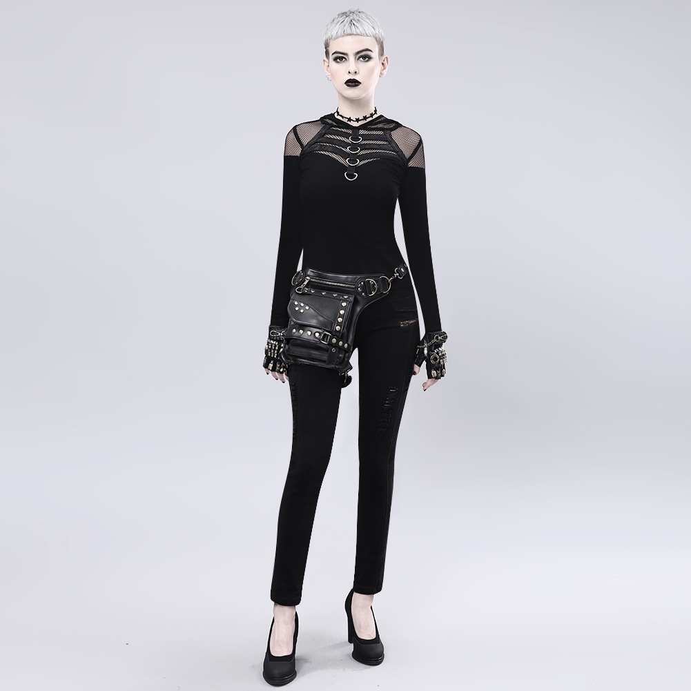 Guangzhou Foreign trade cross-border bag women's steampunk new women's bag European and American retro motorcycle bag rivet waist bag men