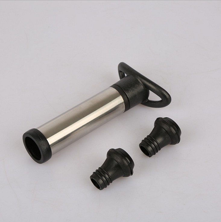 Factory Direct Supply red wine vacuum plug stainless steel air pump one pump two plug vacuum wine stopper gift wine set hot sale