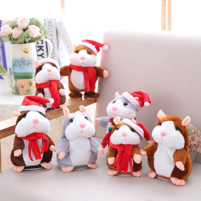 Children's electric toys learn to talk and repeat hamster can walk hamster Christmas recording plush doll wholesale