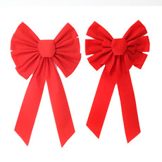 25cm Glitter Powder Christmas Bow Hanging Christmas Tree Decoration diy Accessories Christmas Bow Pendant_voghion.com