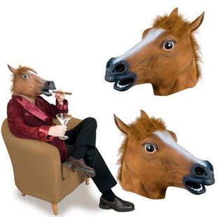 Horse Head Mask cosplay Masquerade Funny Halloween Horse Head Mask Headgear Dog Ma Jun