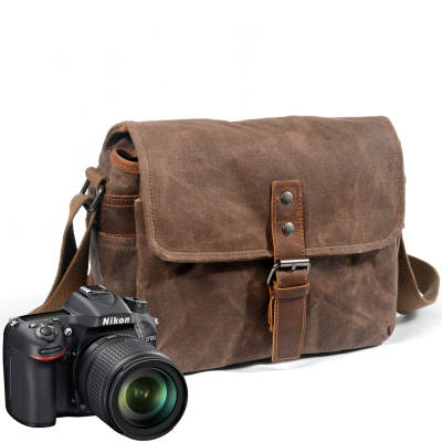 Factory direct new outdoor camera bag digital SLR professional waterproof oil wax canvas camera bag micro shoulder bag