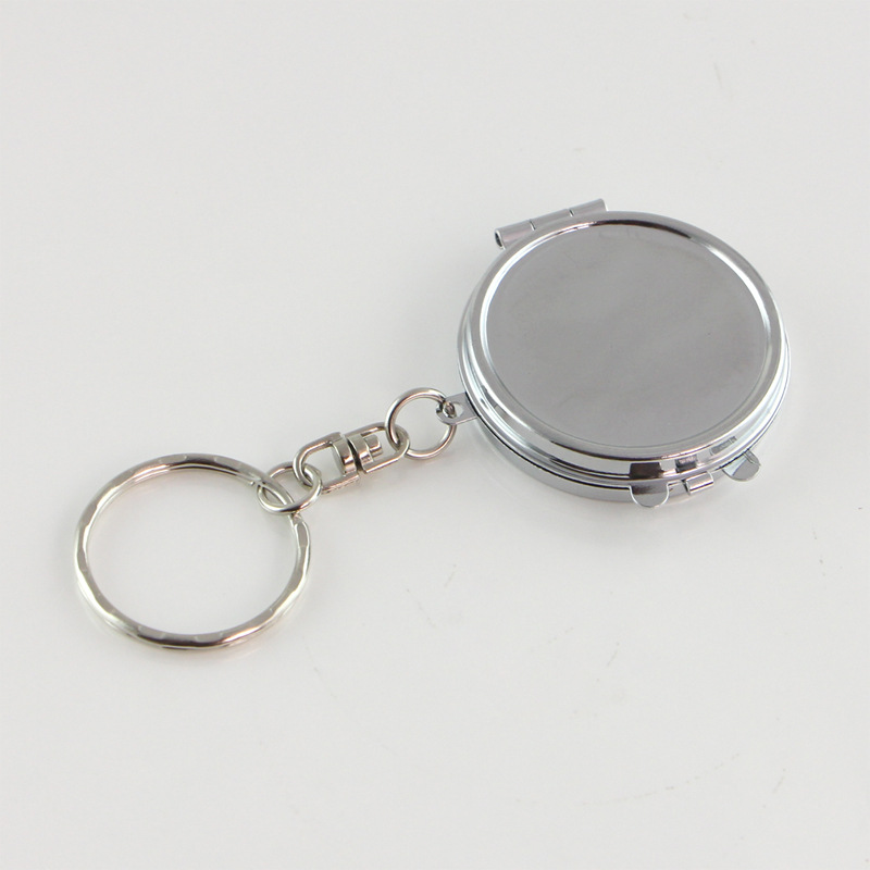 Japanese and Korean Creative Portable Double-sided Folding Small Mirror logo Fixed Makeup Mirror Plus LOGO Jewelry DIY Keychain