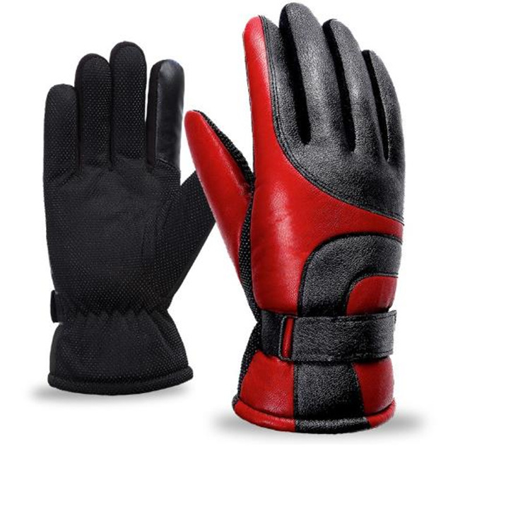 Motorcycle Gloves Men's Winter Fleece-lined Thickened Warm Windproof Cold-proof Non-slip Big Seven Outdoor Cycling Cotton Gloves