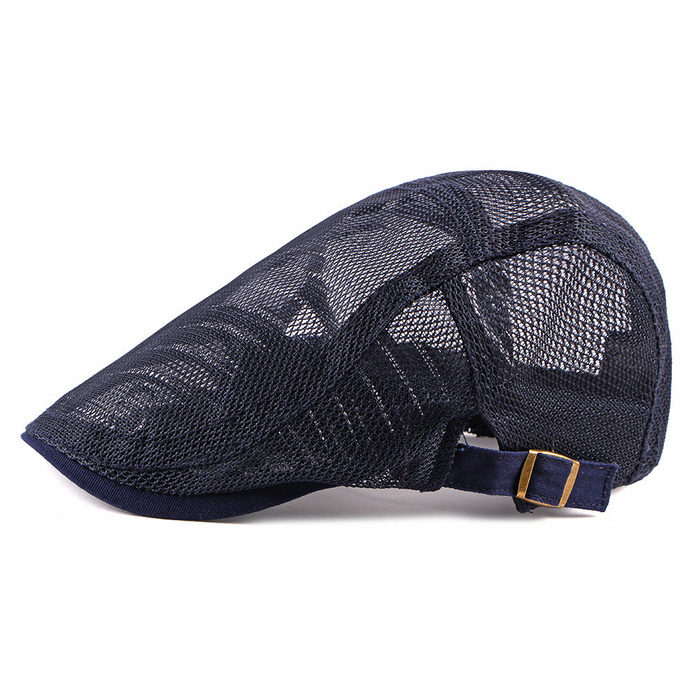 Hollow Mesh Beret Men's Summer Casual Cap Korean Style Fashionable Breathable Simple Light Plate Forward Cap Women's Trendy