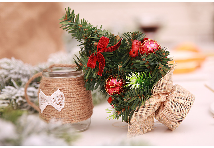 Mini small Christmas tree trumpet Christmas tree Christmas table ornaments Christmas tree decorations 20cm_voghion.com