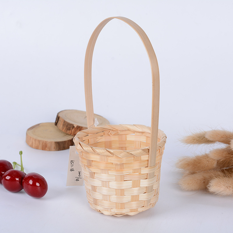 Portable Basket Rattan Flower Basket Willow Small Bamboo Basket Storage Basket Woven Basket Picking Picnic Basket Woven Vegetable Basket