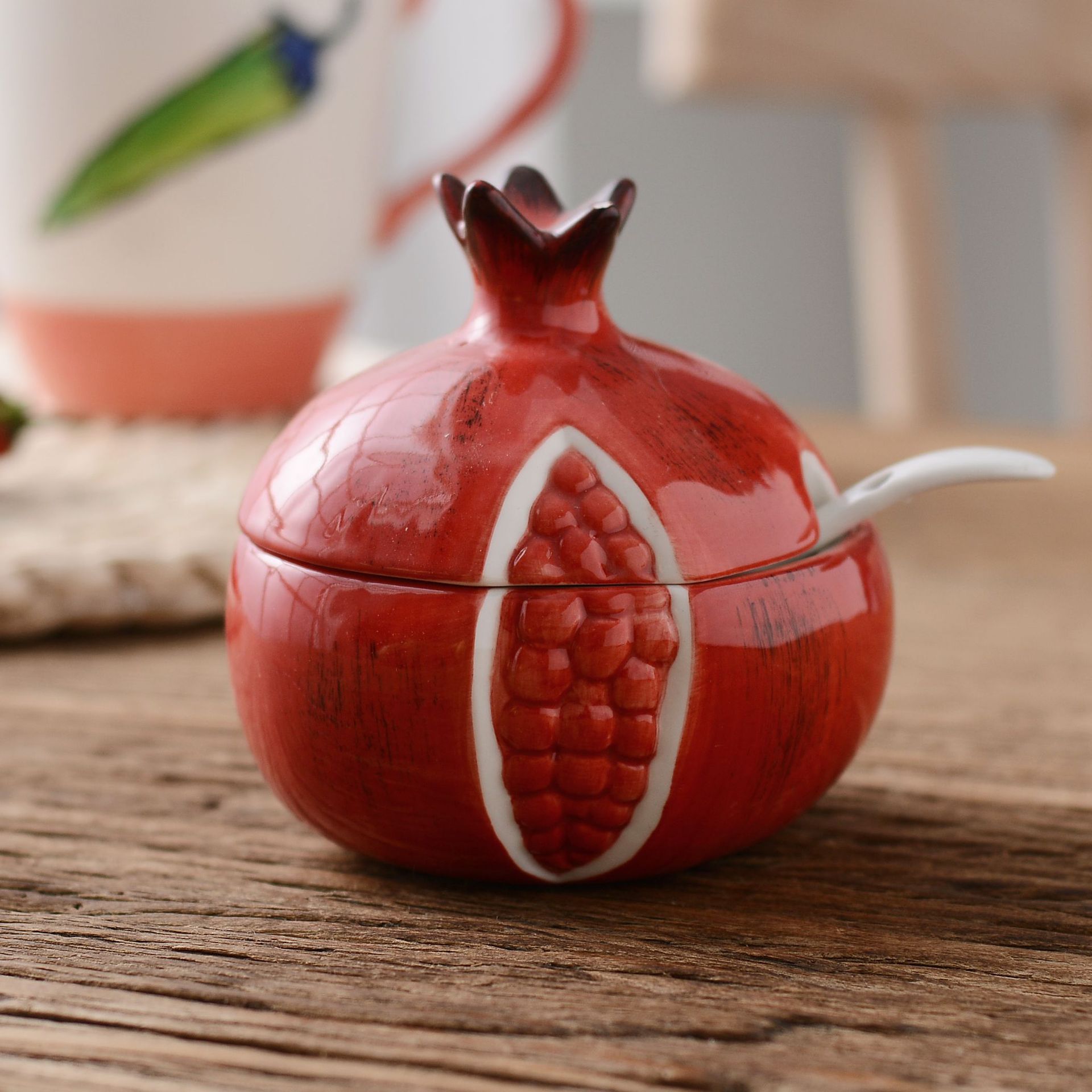 Japanese-style Ceramic Seasoning Jar Set Kitchen Supplies Household Seasoning Box Combination Seasoning Bottle Fruit Jar Swine Jar