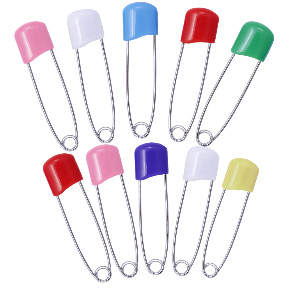 Stainless steel plastic lock small pin baby children mixed color large, small (pin)