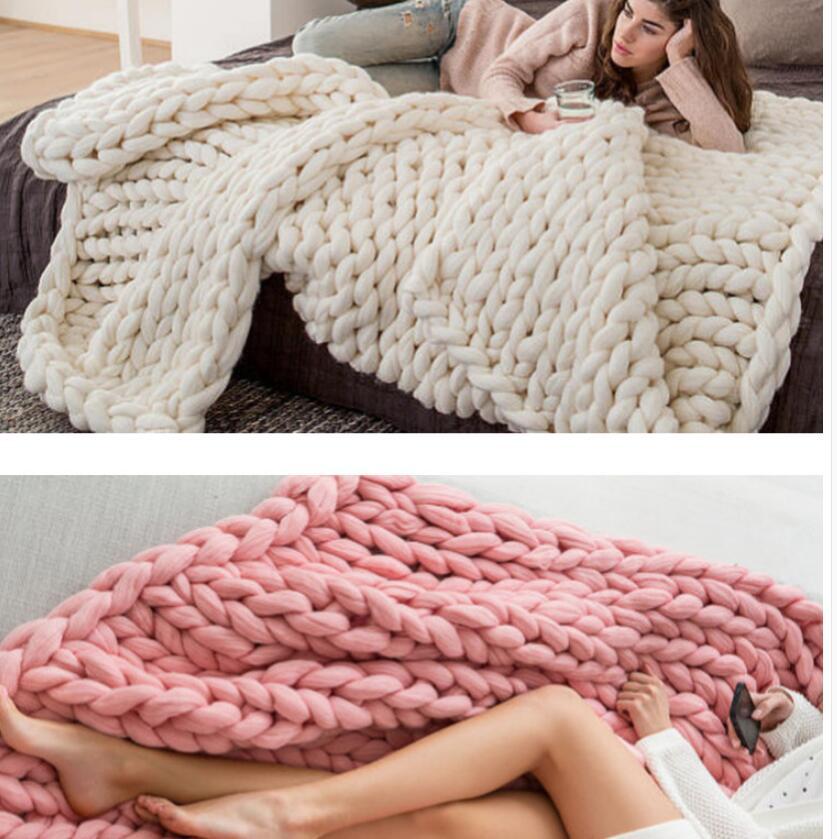 wish New Thick Line Blanket Adult Photography Blanket Sofa Cover Blanket Thick Line Blanket Hand-woven Thick Line Blanket