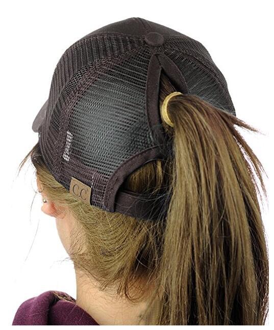 Foreign trade hot-selling hat without labeling ponytail baseball cap peaked cap mesh cap back opening