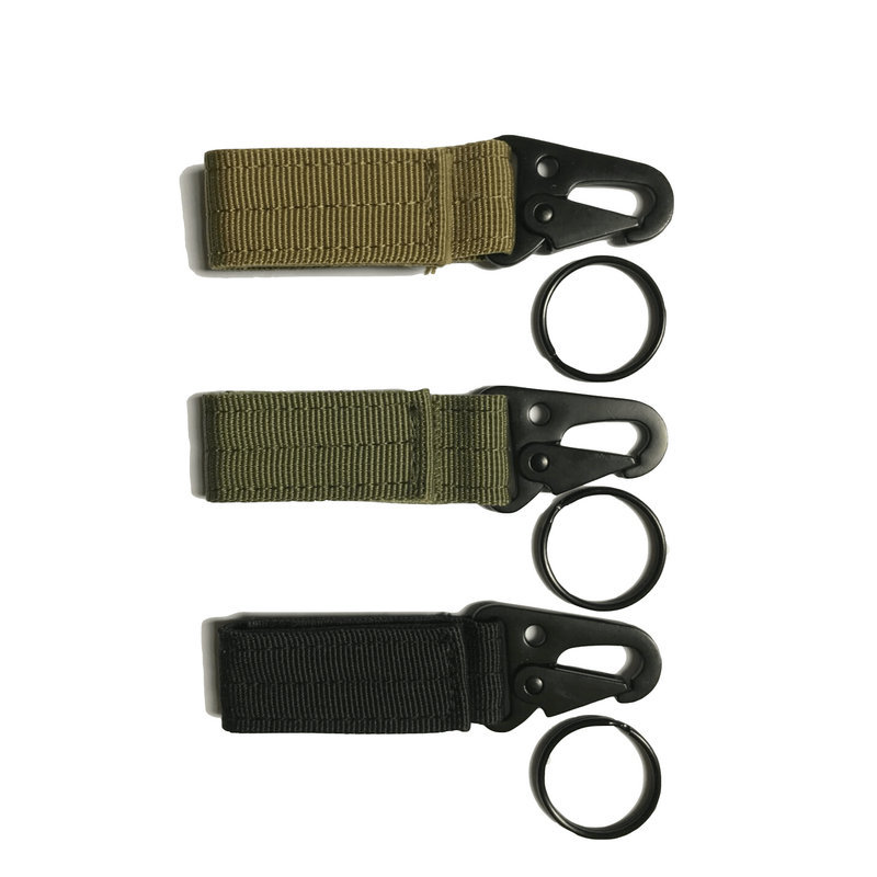 Factory Price Wholesale Accessories Functional Ribbon Hawk Buckle Outdoor Tactical Mountaineering Keychain