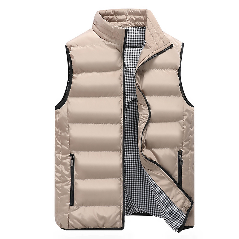 AliExpress men's vest autumn and winter foreign trade Men's down cotton casual vest men's slim fit couple vest men's outer