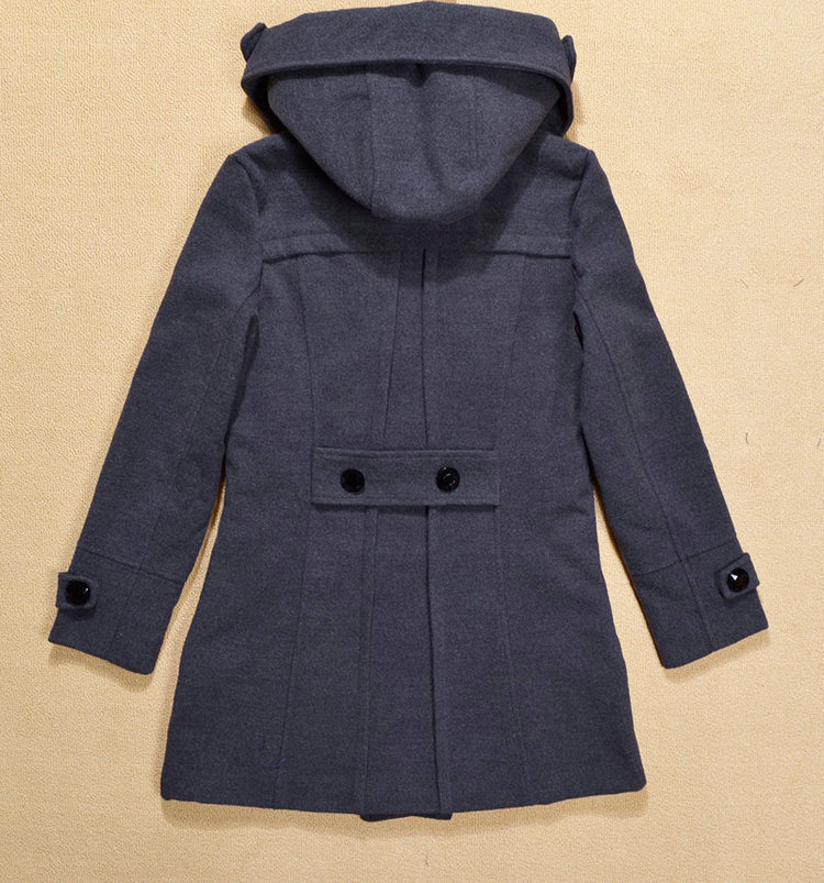 Cappotto di lana ispessito autunnale e invernale da donna, di media lunghezza, con cappuccio, in cotone, vestibilità attillata, snellente, giacca a vento per ragazze paffute 2023_voghion.com