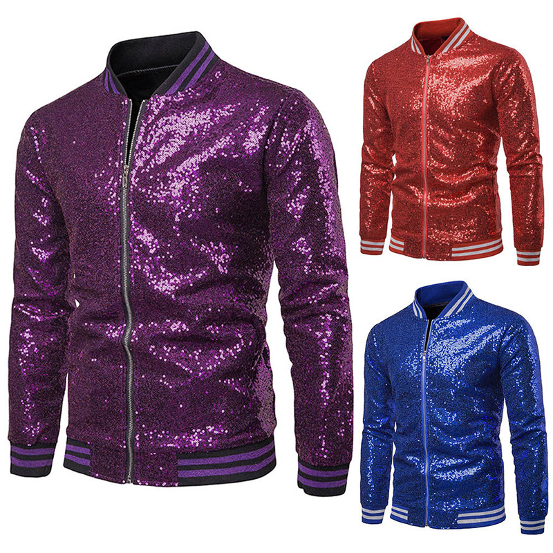European and American Performance Dress Gold Sequin Suit Korean Suit Nightclub Men's Host MC Studio Jacket J27