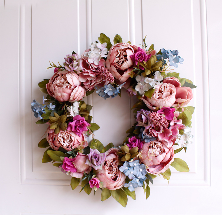 Simulation wreath door ornaments wall ornaments peony wreath AliExpress Amazon source wedding photography
