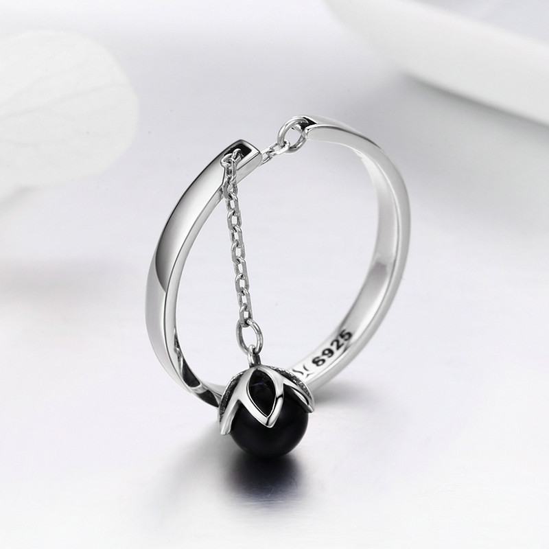 Evele original design s925 sterling silver opening pearl ring simple female ring factory direct SCR314