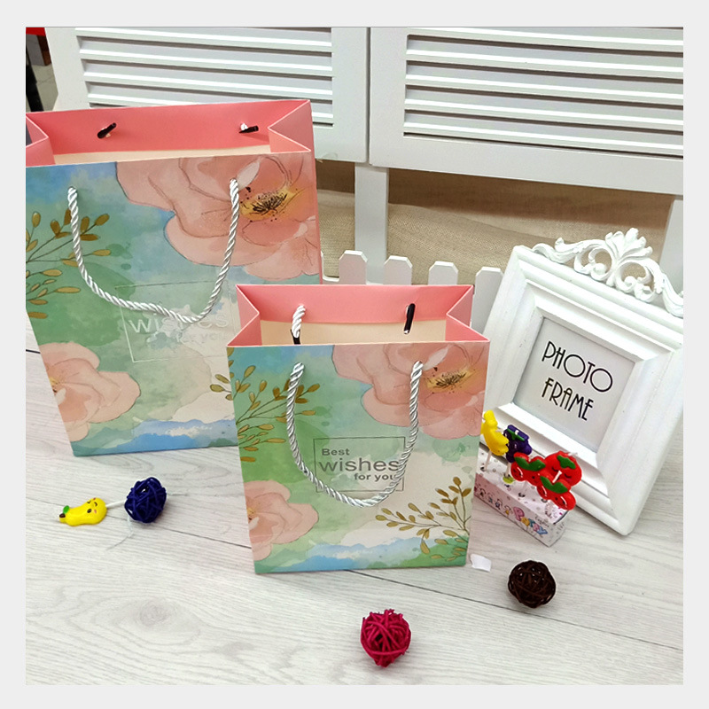 Willow Oil Painting Bag Gift Bag Mini Handbag Children Gift Bag Packing Bag Portable Small Paper Bag