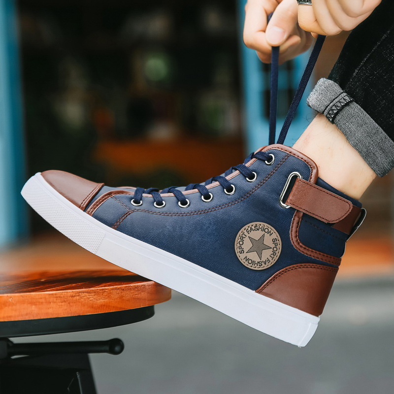 2023 New Simple All-match Foreign Trade AliExpress Large Size High-top Men's Shoes Lovers Shoes Skate Shoes Casual Shoes 48 Size
