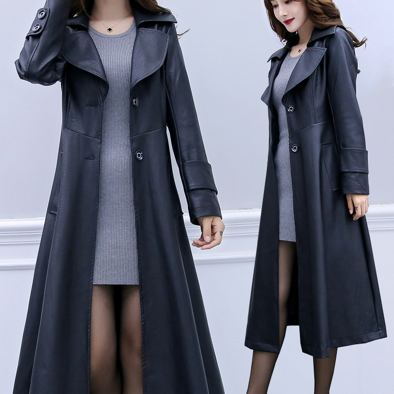 2023 Spring and Autumn new large size women's fur coat 200kg fat mm slim trench coat [real 1923]]