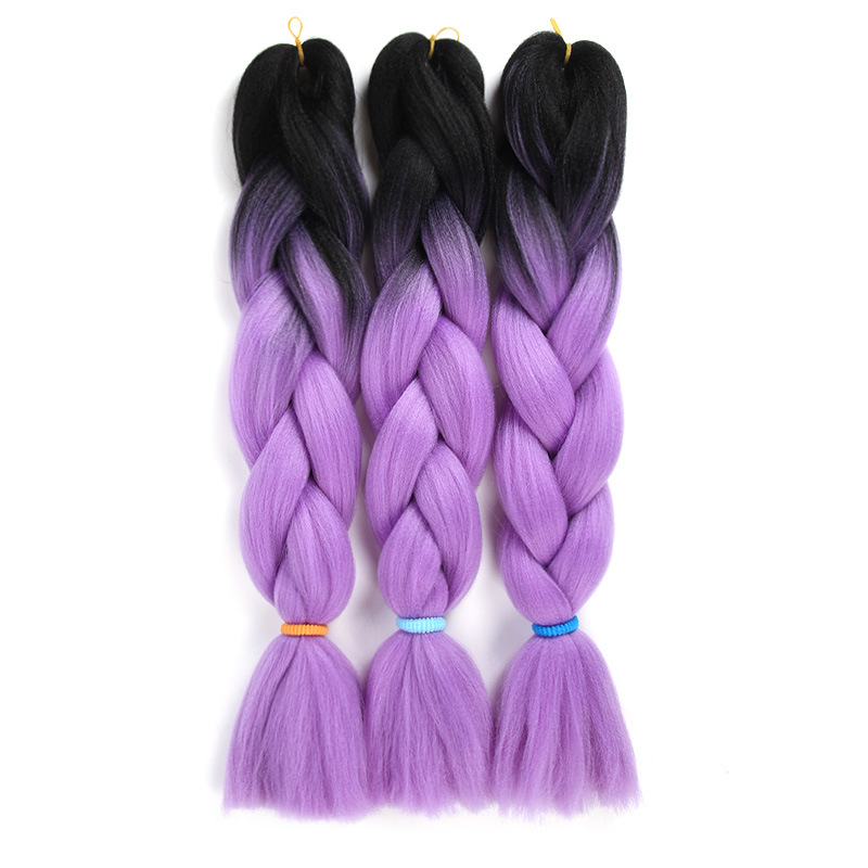 New dyed wig braid double color gradient chemical fiber big braid jumbo braid hair high temperature silk dirty braid