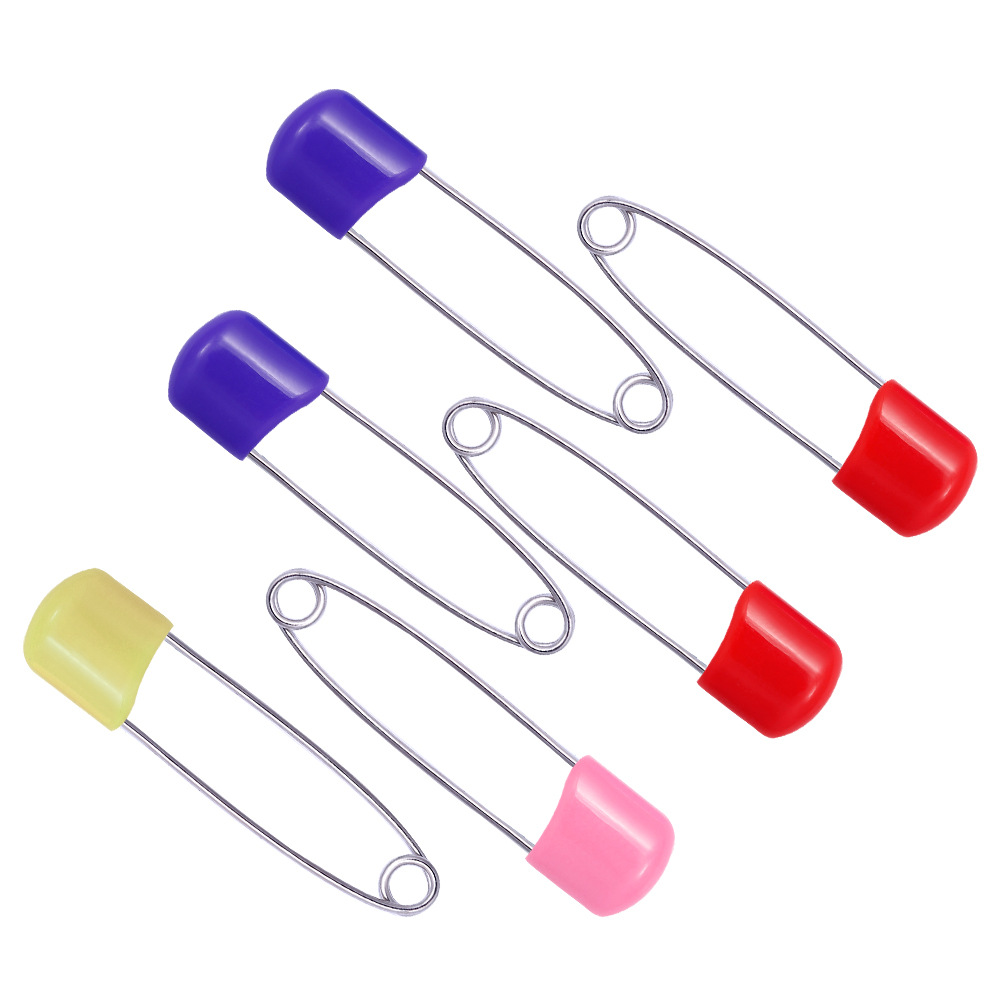 Stainless steel plastic lock small pin baby children mixed color large, small (pin)