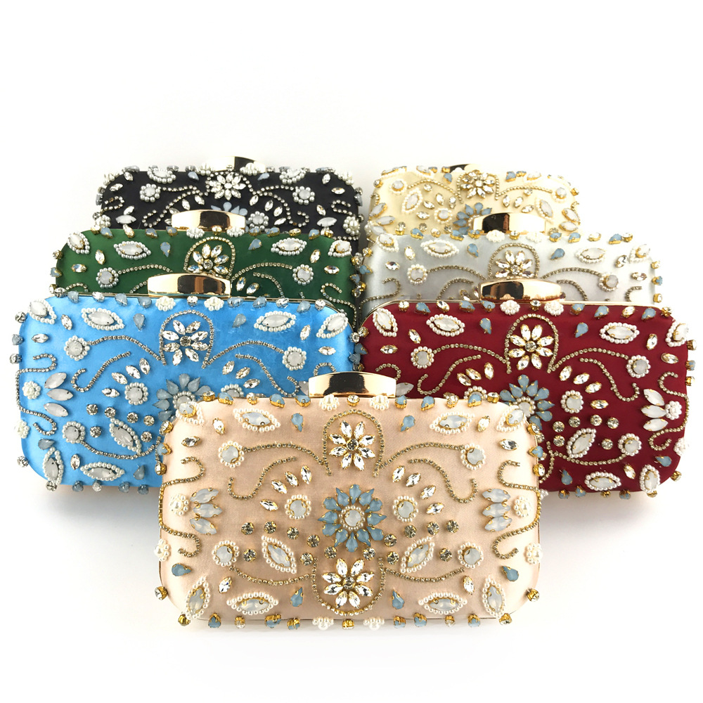 Hengmei factory direct high-quality heavy handmade bead embroidered bag ladies dinner bag multi-color distribution a generation of hair