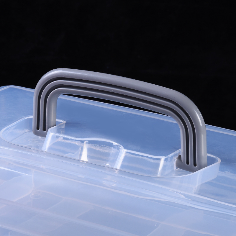Plastic art nail art transparent toolbox three-layer portable hardware storage box household medicine box can be set wholesale