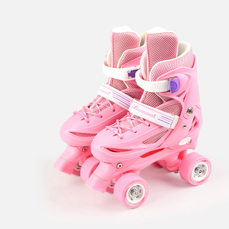 付属品の双列輪四輪スケート靴ローラースケート靴男女の子供は初めて全セットのローラースケート靴を勉強します。|undefined