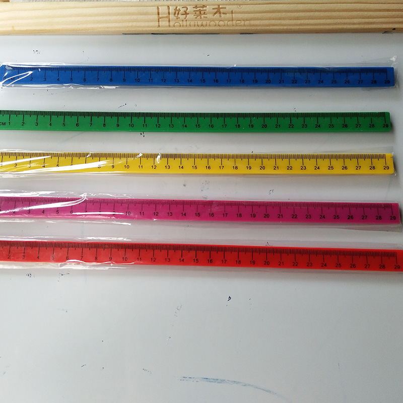 Factory wholesale plastic magnetic ruler magnetic scale long ruler 29cm color children's drawing board matching ruler in stock