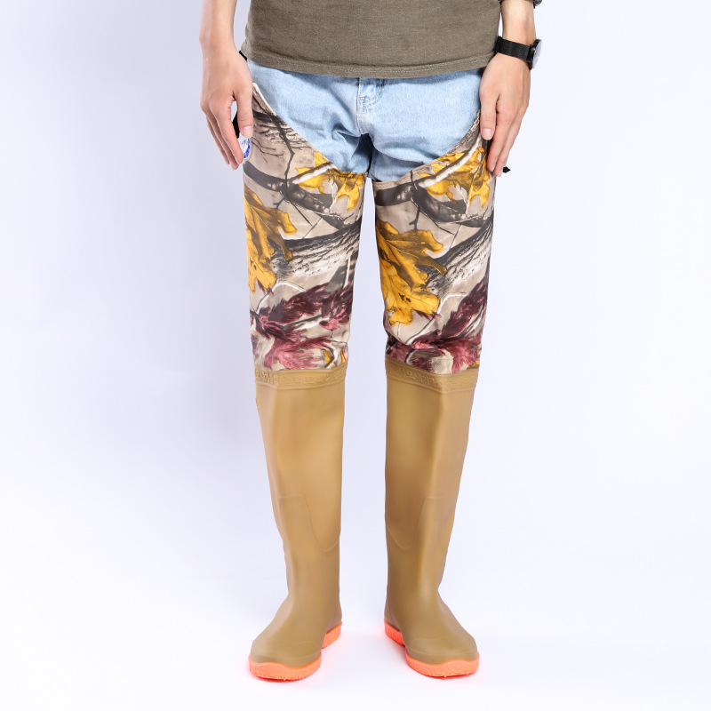 Factory direct Zengde Kenli transplanting boots knee flat heel PVC paddy field shoes paddy field agricultural water shoes men's transplanting shoes