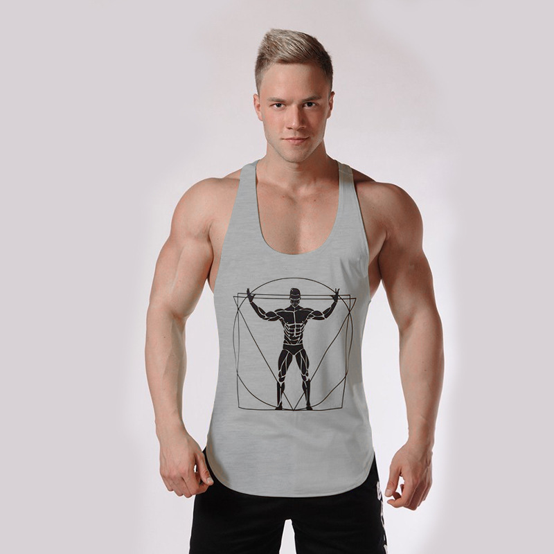 [Southeast Asian foreign trade wish] men's summer sports fitness running Brothers exercise cotton stretch quick-drying vest