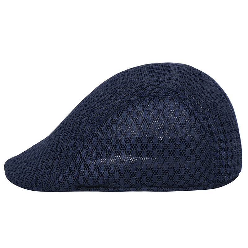 Hat wholesale Korean men and women beret solid color hollow mesh cap forward cap breathable summer sun hat
