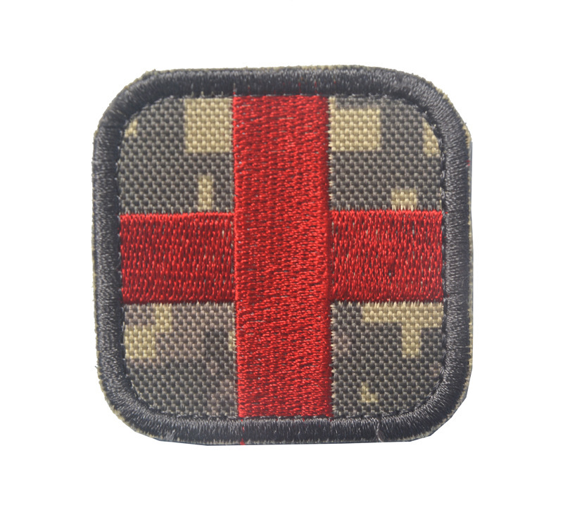 Haike Outdoor Rescue Bag Sticker Cross Tactical Medical Badge Emergency Rescue Backpack Stamp Embroidered Velcro Stamp