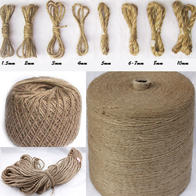 Factory Direct 1MM-10MM round hemp rope handmade DIY decorative binding woven hemp rope tag rope