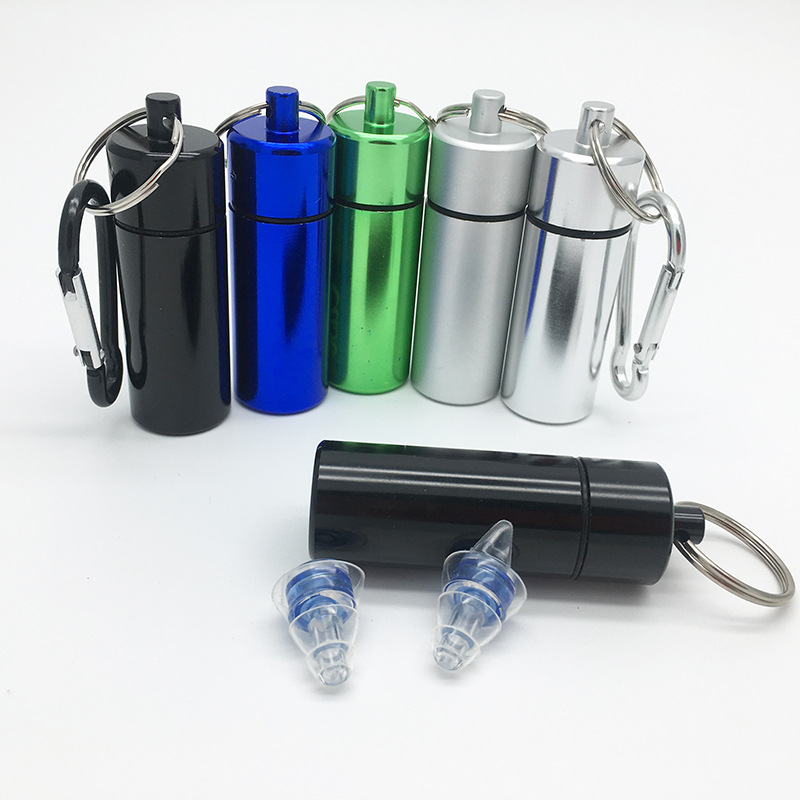 Amazon round aluminum alloy cartridge waterproof sealed metal earplugs aluminum cans small pill box aluminum bottle