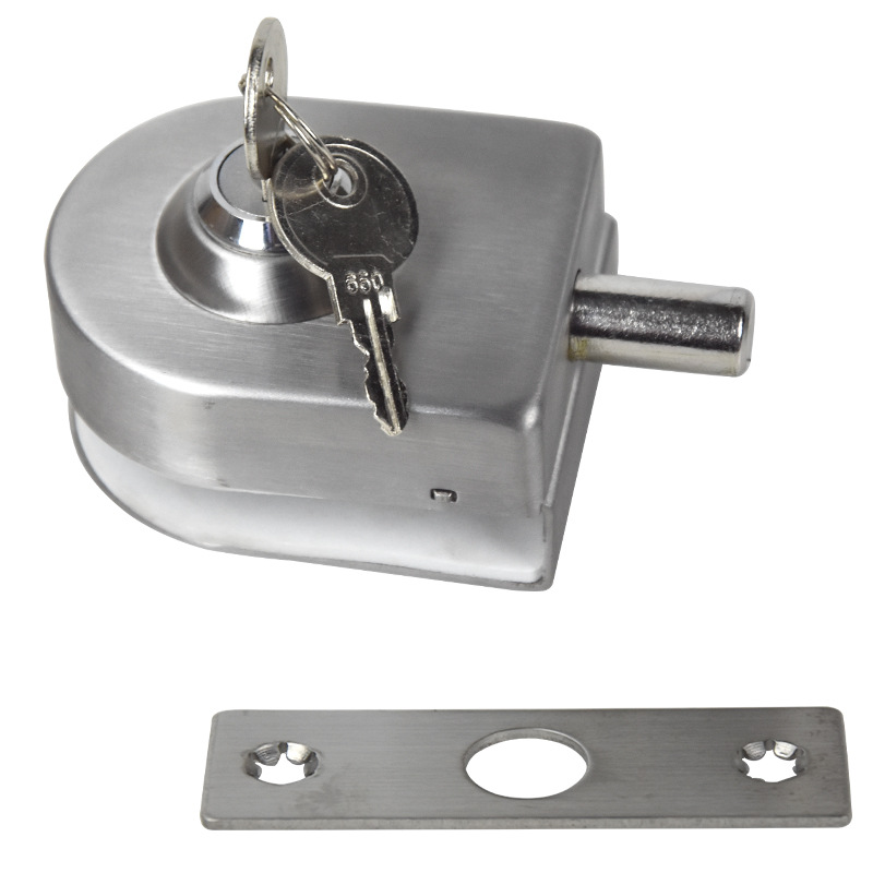 Xibixin glass door floor lock stainless steel glass lock single door single open bathroom latch lock factory direct supply