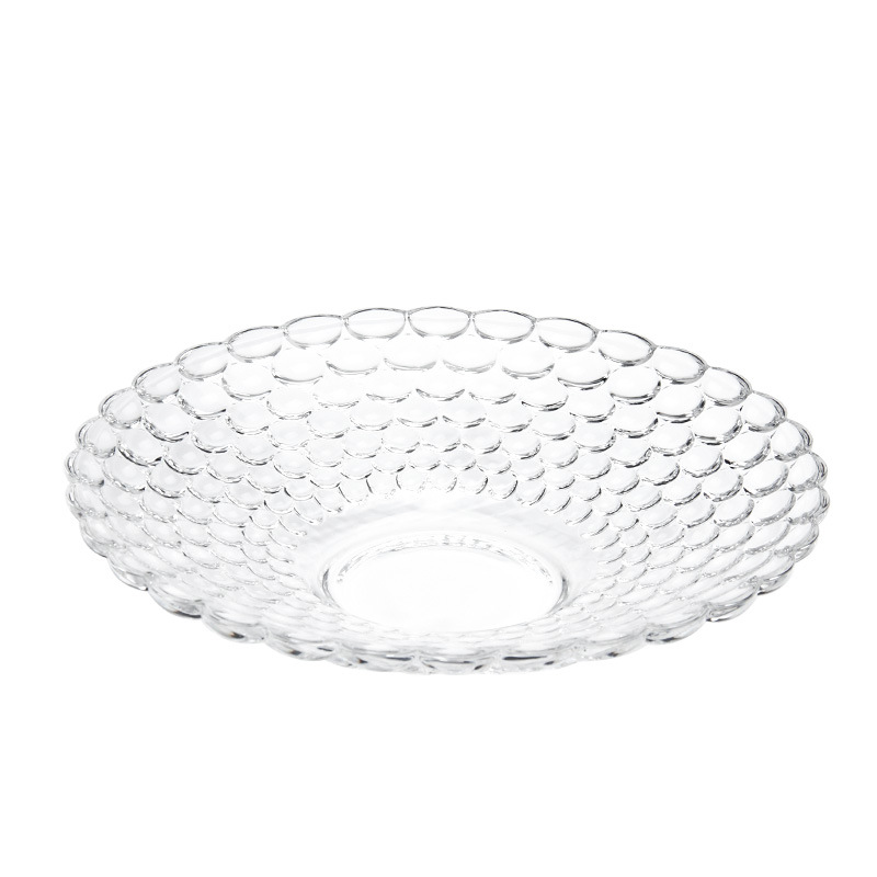 Creative acrylic fruit plate plastic crystal transparent fruit plate KTV bar supplies snack plate dry fruit plate round