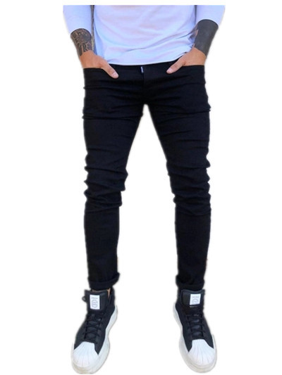 Cross-border Foreign Trade Autumn New Men's Jeans Slim-fit Feet Casual Black Men's Jeans Trendy